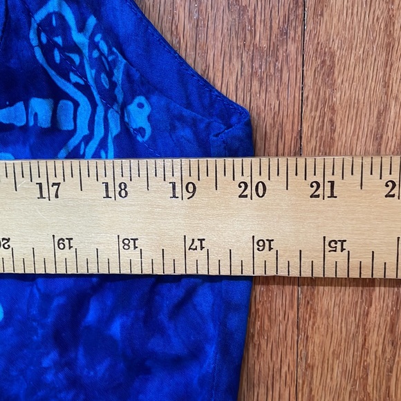 Spicy Bamboo Size Large Vintage Classic Summer Dress Midi Blue Button Down - Picture 9 of 12